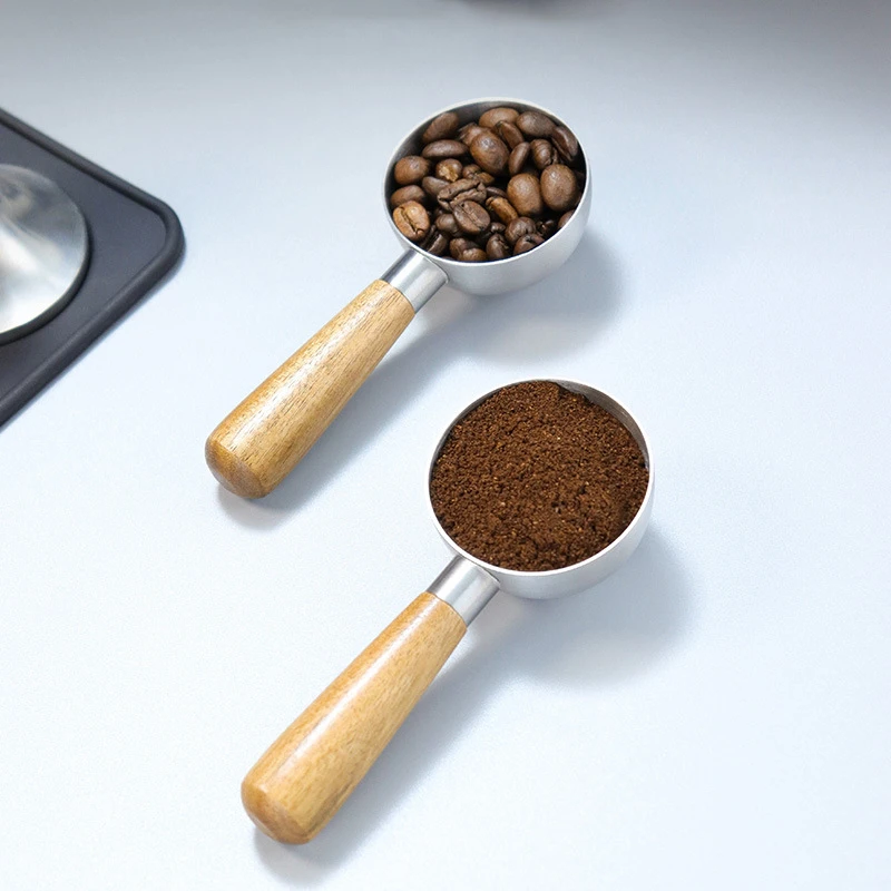 摩者咖啡豆量勺木柄咖啡粉勺咖啡豆咖啡粉定量勺咖啡勺短柄15克勺