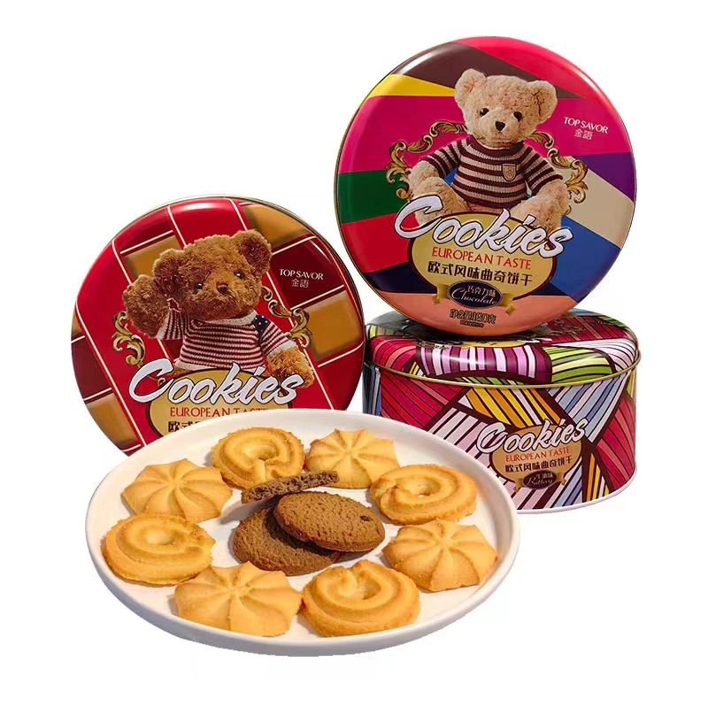 金语欧式风味曲奇饼干巧克力芝士牛油小点心礼盒装