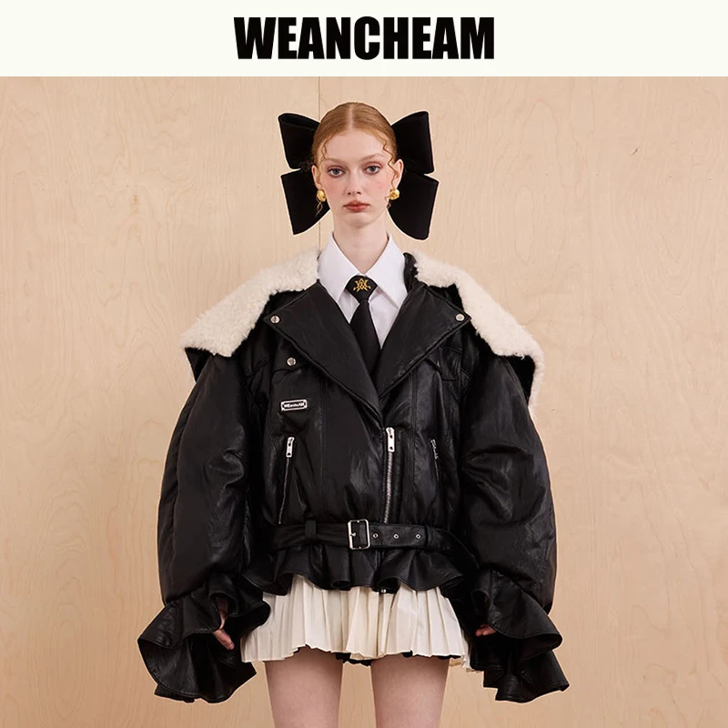 WEANCHEAM未未姆高智淡人魔法学院毛领加厚秋冬羽绒外套W14QDT021