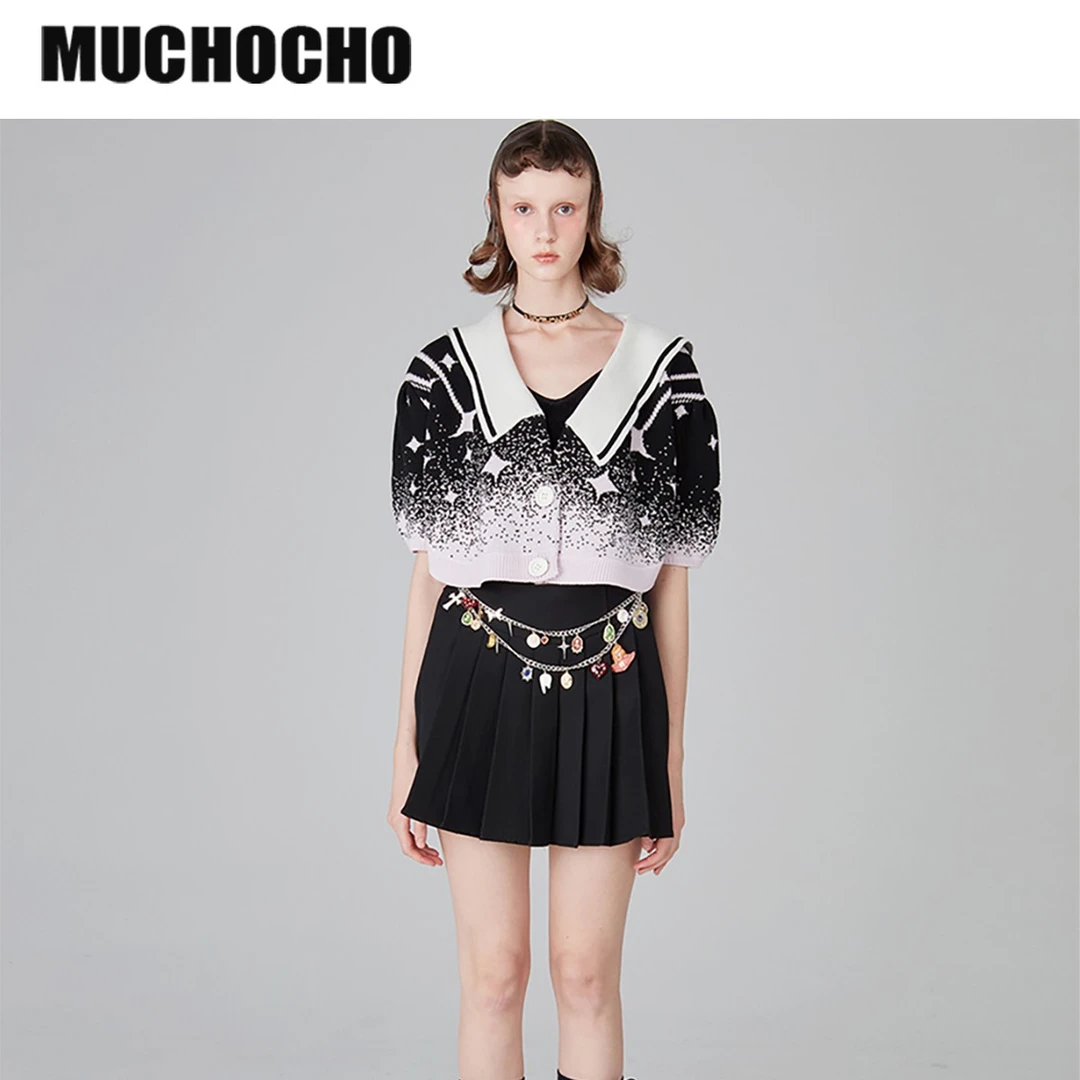 WEancheAM×MUCHOCHO 星空梦幻针织开衫 M02QDT014短袖小众显瘦