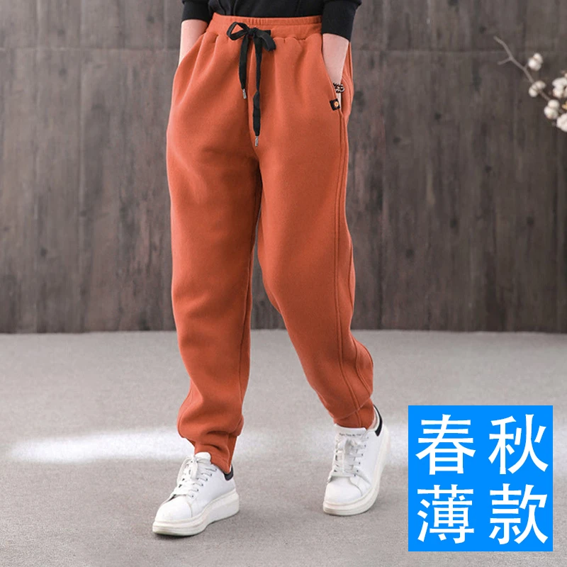 秋季新款运动裤女直筒显瘦时尚束脚卫裤棉质宽松大码休闲长裤