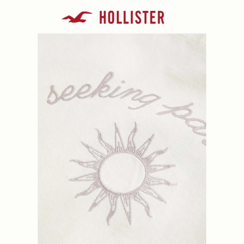 Hollister24春夏实用棉质图案刺绣款帆布包购物袋女 358375-1