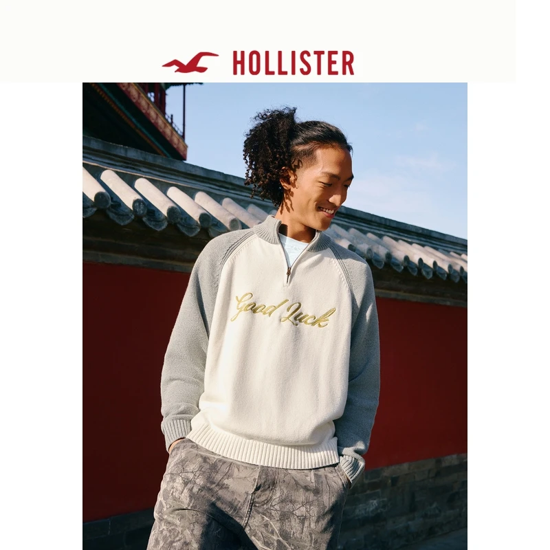 Hollister25春季半高领针织毛衣男装KI320-4070