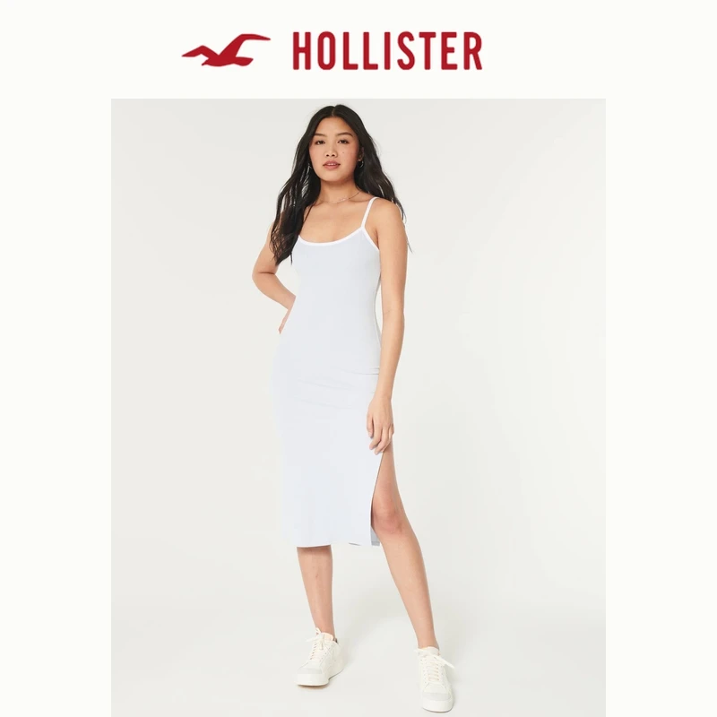合并Hollister24辣妹修身中长款可调节吊带连衣裙女装KI359-4139