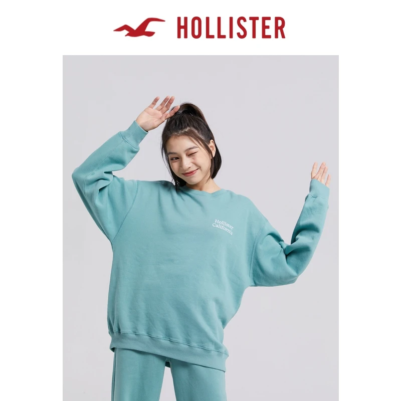 Hollister美式抓绒Logo加长款卫衣运动衫 男装女装 322876-1