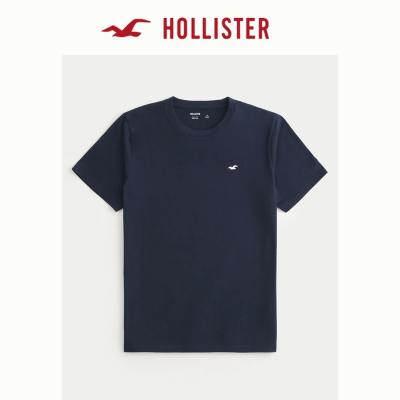 Hollister24秋经典小海鸥情侣黑色短袖T恤男装女装KI324-4292