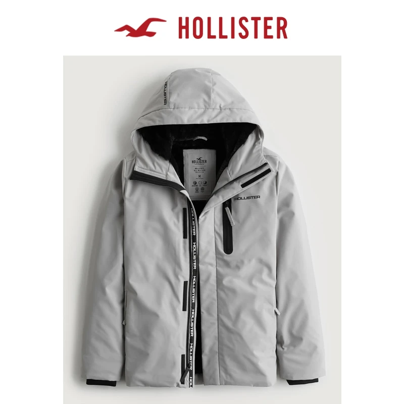 Hollister美式潮流复古LOGO百搭全天候连帽夹克外套 男 321968-1