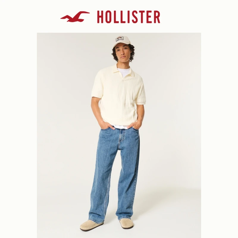 Hollister24秋季中间色水洗宽松牛仔裤 男 KI331-4105
