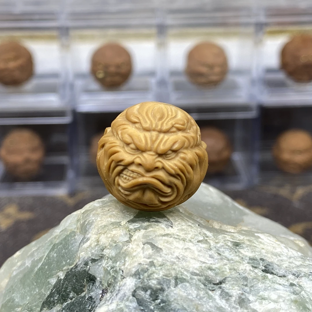 猴头 单颗 雕刻 全品 四目恶僧  素  尺寸17＋