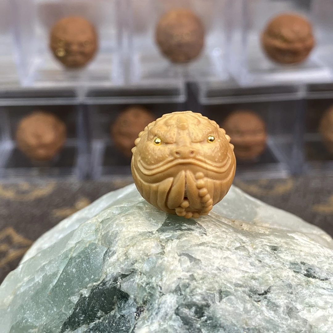 J6 猴头 雕刻 抱佛金蟾 金钉眼  单颗
