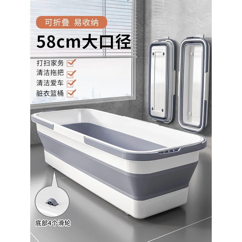洗拖把桶长方形家用可折叠拖地储水胶棉海绵布清洗挤水桶拖把单桶