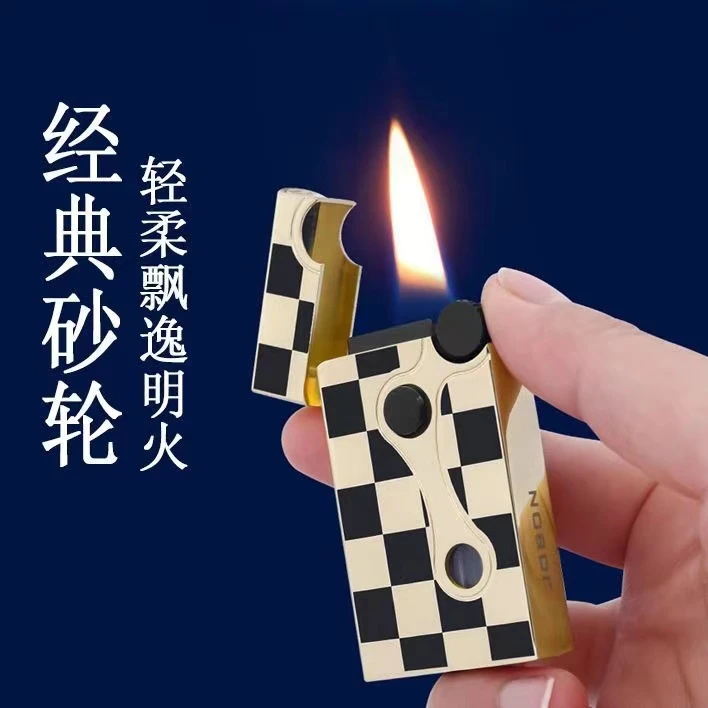 （时尚双火）网红爆款砂轮双火焰个性简约防风时尚高档的打火机男士