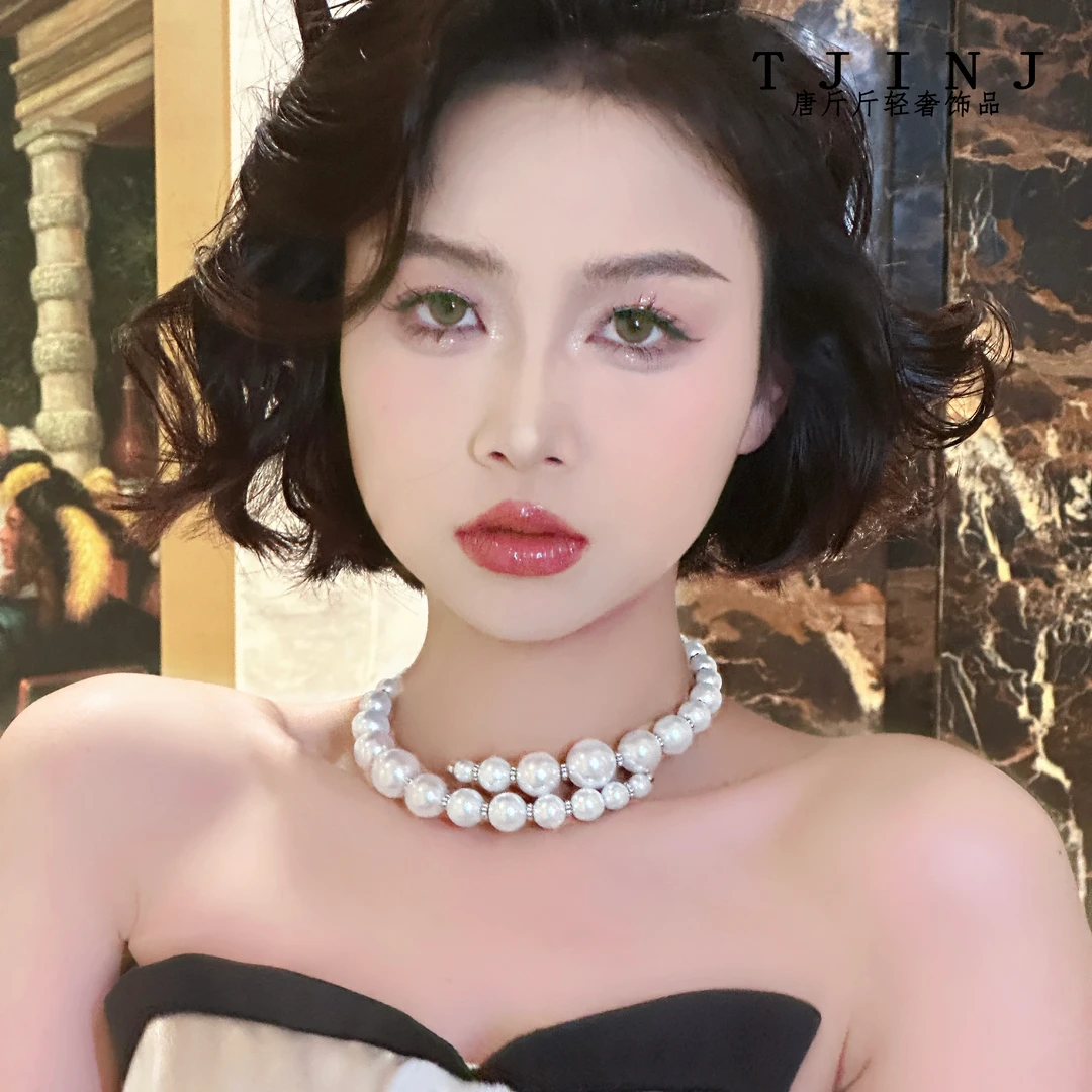 铜合金项链 【人间清欢】气质高级感珠珠设计师款项圈轻奢百搭项链