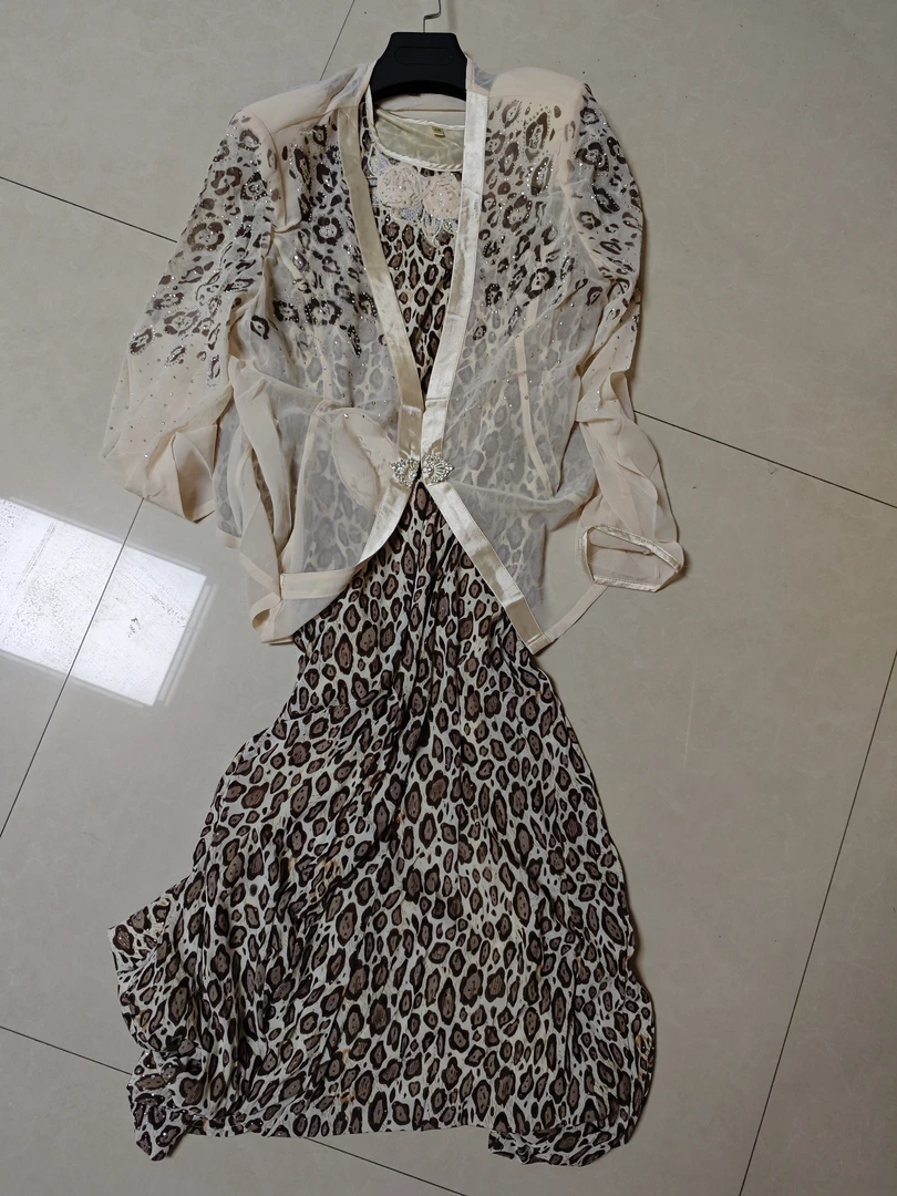 加长连衣裙豹纹群