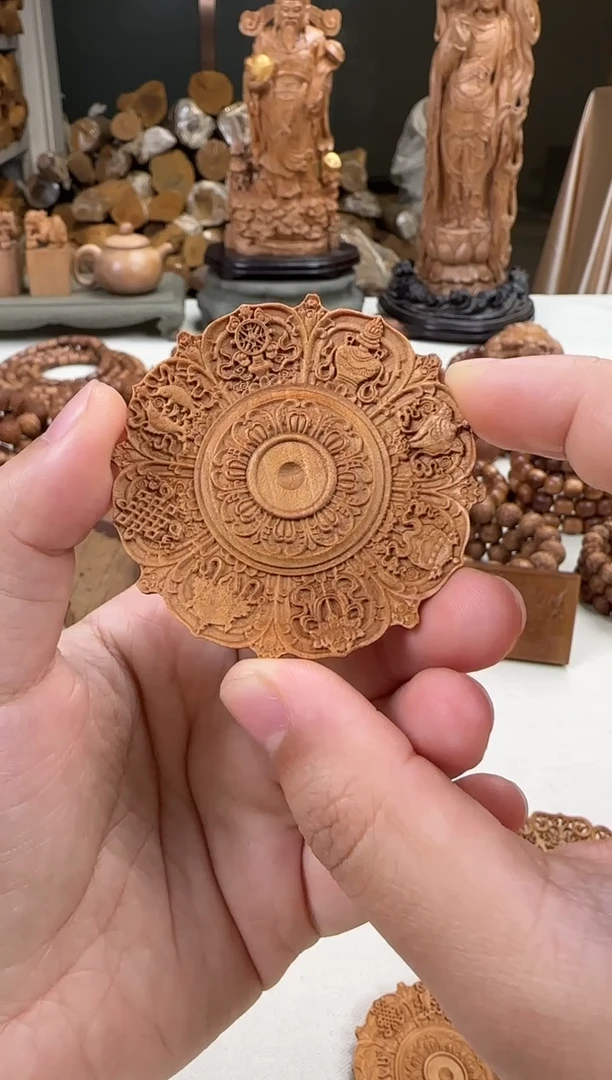 【闪购商品】檀香木吊坠茶杯垫 老山檀香