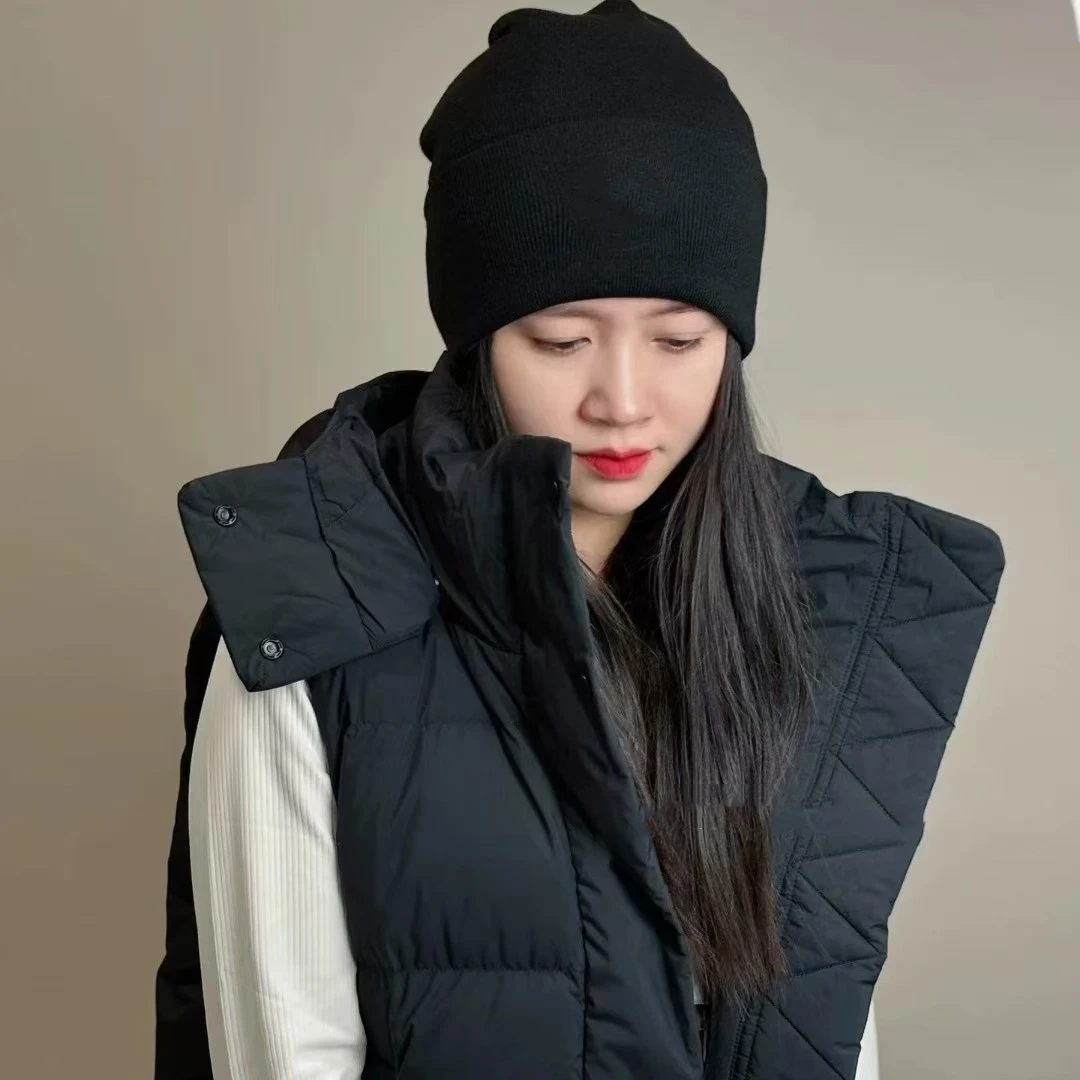 SC24105 冬季保暖时尚羊毛混纺针织毛线帽男女舒适百搭休闲包头帽