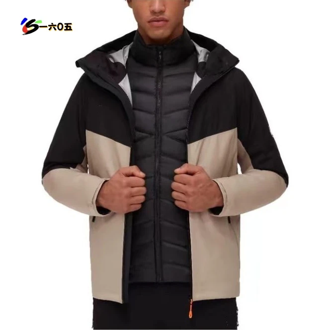 SC24332 秋冬全缝隙压胶轻量可脱卸绒内胆防风防水冲锋外套