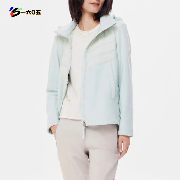 SC24075 女士秋冬休闲拼接立领可脱帽保暖拉链抓绒衣外套