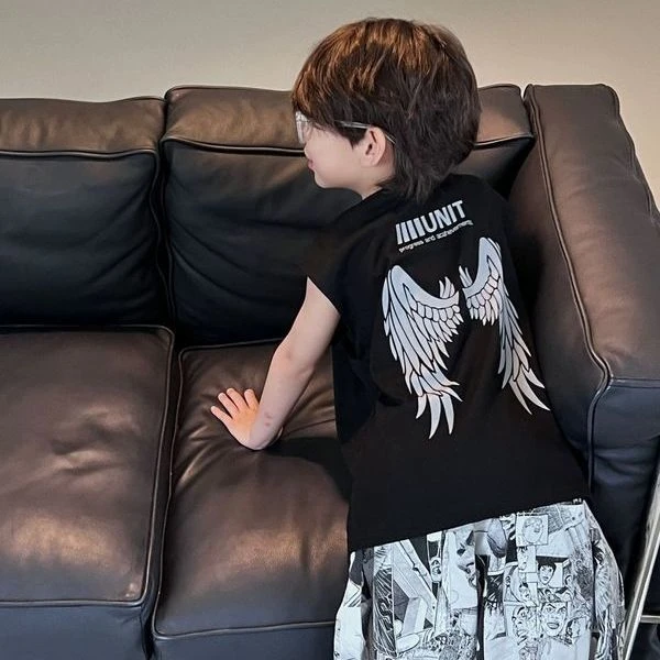 男童夏季纯棉无袖背心新款韩版中大童装卡通翅膀宽松薄款坎肩上衣