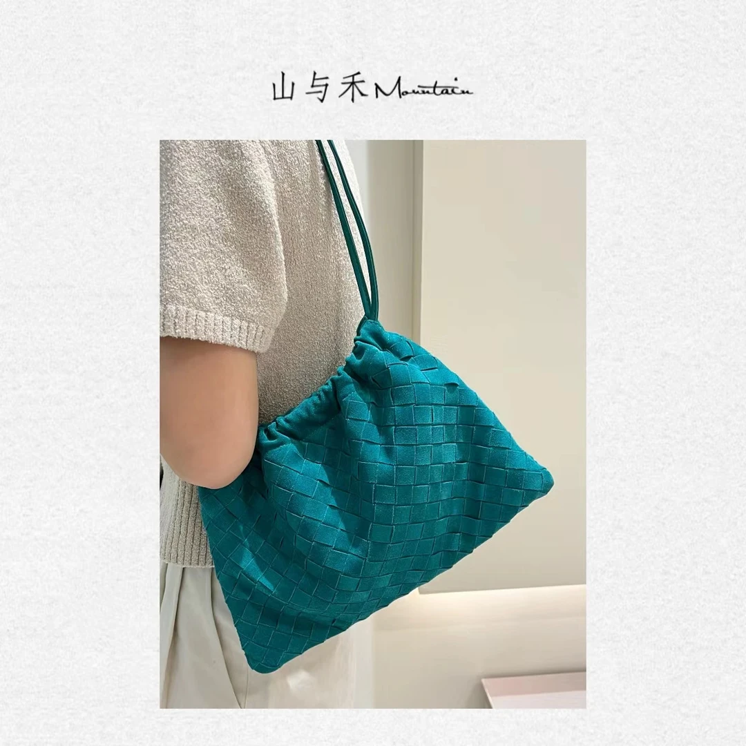 山与禾「编织系列」羊皮抽绳福袋包