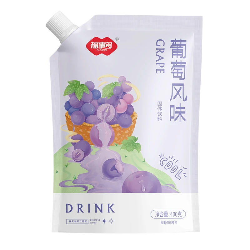 福事多葡萄风味清爽固体饮料400g袋果味即冲即饮冲泡营养好喝饮品