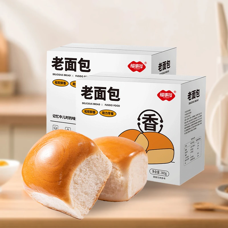 福事多老面包300g*2箱新鲜松软鲜香零食好吃香甜营养早餐面包代餐