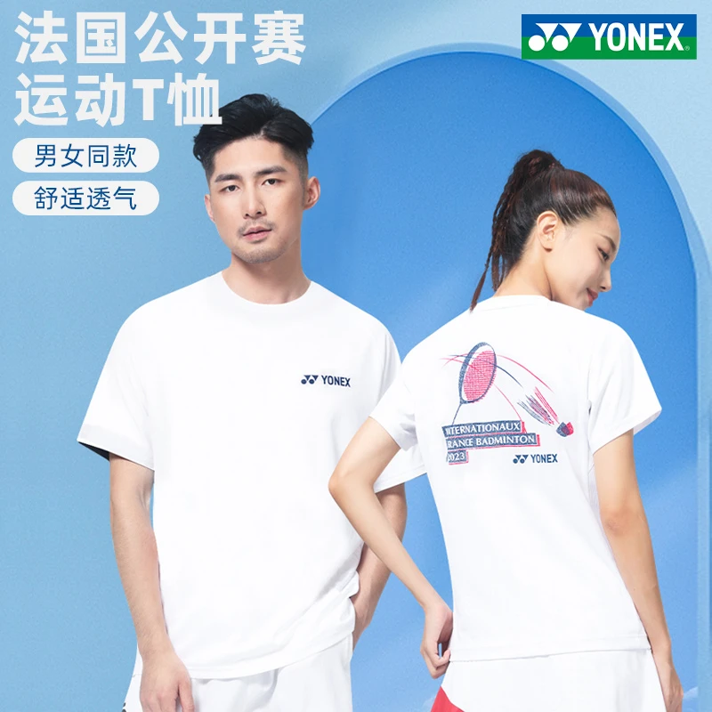 yonex尤尼克斯羽毛球服运动服圆领时尚舒适T恤男女休闲透气训练服