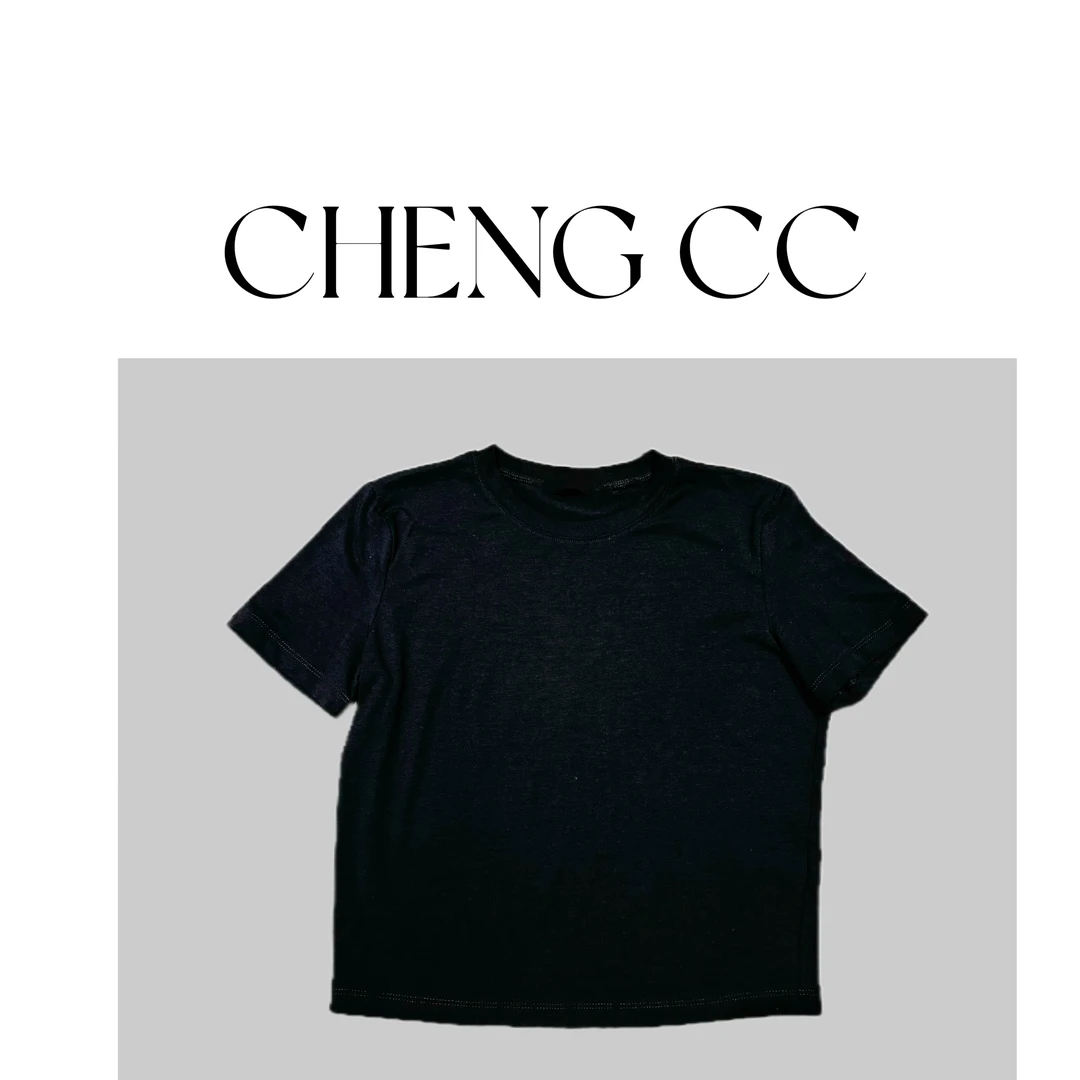 t1070 CC推荐 简约好穿圆领纯色基础短袖T恤