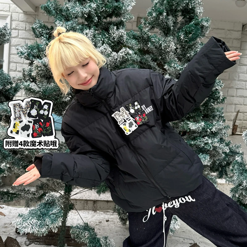 MEDM FW24 立领魔术贴羽绒服街头刺绣冬季保暖秋冬外套
