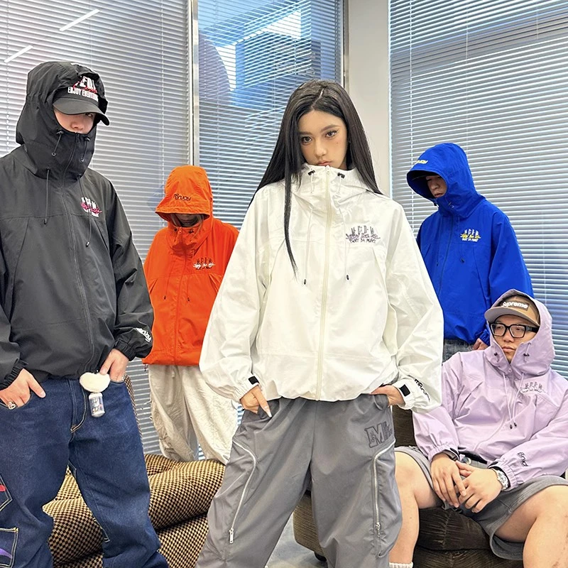 MEDM23SS国潮户外冲锋衣式外套男秋季薄款美式高街休闲夹克外套