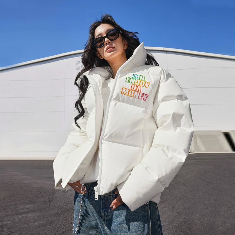 MEDM彩虹冬季羽绒服休闲情侣休闲透气宽松秋冬保暖加厚百搭立领