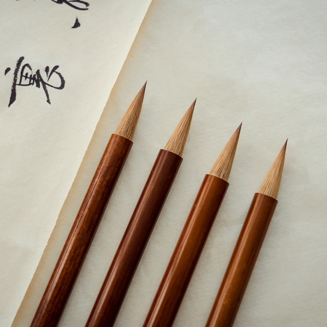 【小郑精选】「豹狼毫 大」智永千字文专用款 纯辽尾 烤红竹