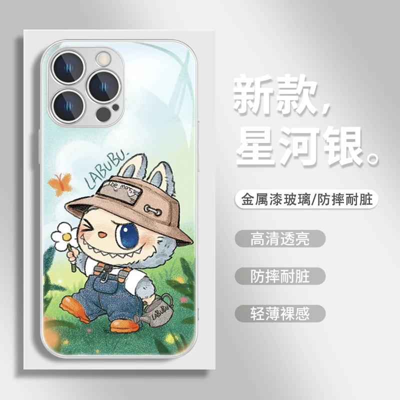 泡泡玛特labubu适用苹果华为小米vivooppo涂鸦可爱潮牌个性手机壳