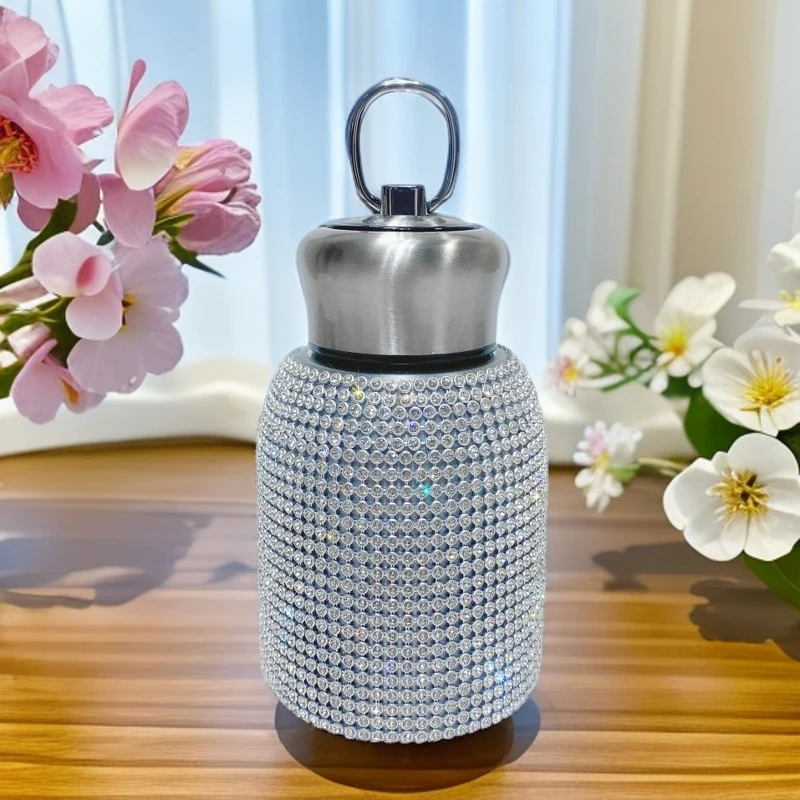 精致小巧镶钻保温杯网红高颜值隔热杯子创意女生精美高档便捷水杯