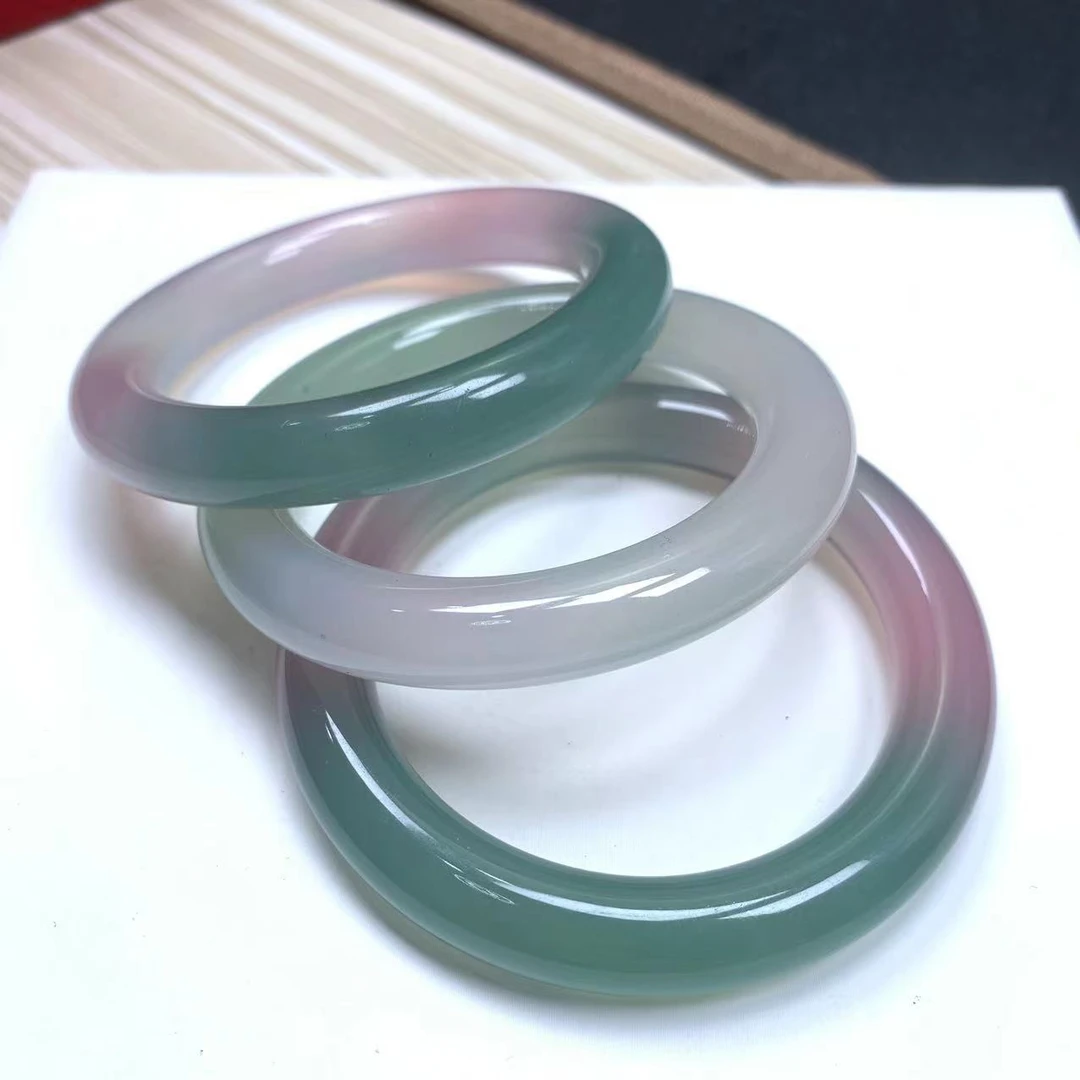 1JG03藏收品南非春带彩极光绿手镯送礼自带送礼礼盒多样发