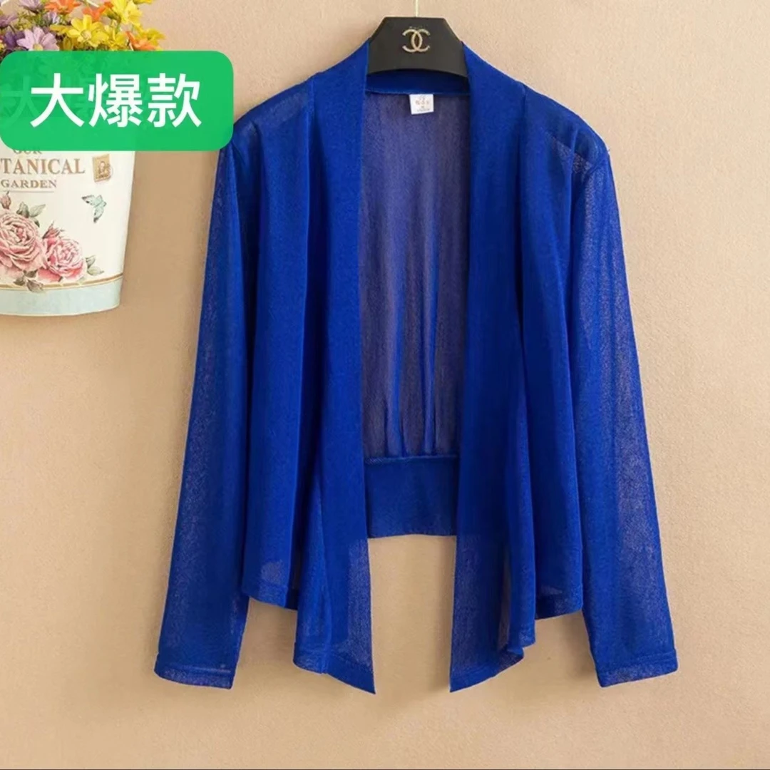 薄款春夏季麻纱系带开衫披肩 遮阳防晒百搭洋气短款纯色宽松
