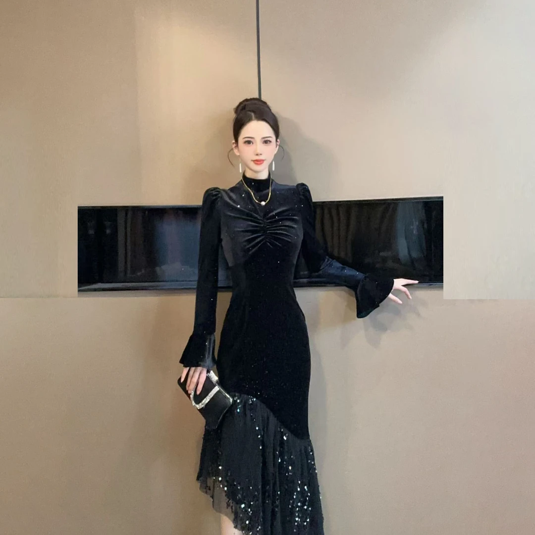 【设计师定制】轻奢名媛气质优雅女神高级感连衣裙45041