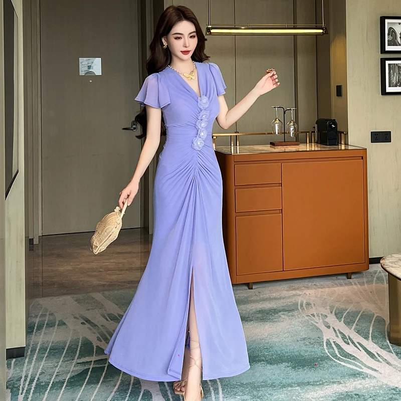 【香香设计师】法式度假风设计感收腰显瘦名媛温柔气质连衣裙21257