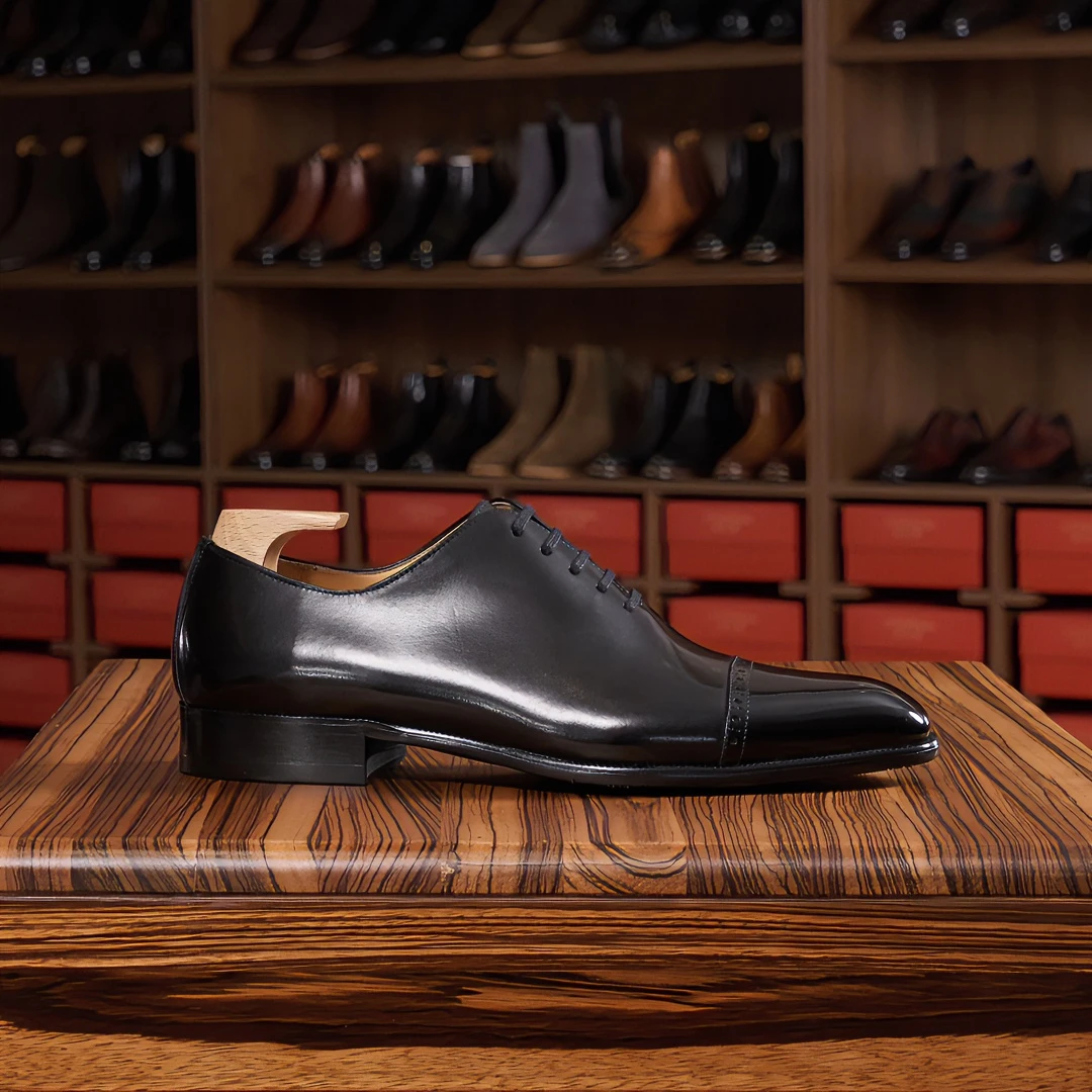 跃绅仕英伦牛皮擦色男款鞋布洛克雕花皮鞋商务休闲正装鞋STO-070