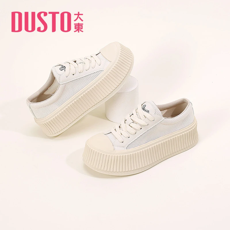 时尚板鞋女2024夏季新休闲风平底小白鞋圆头女鞋0686L