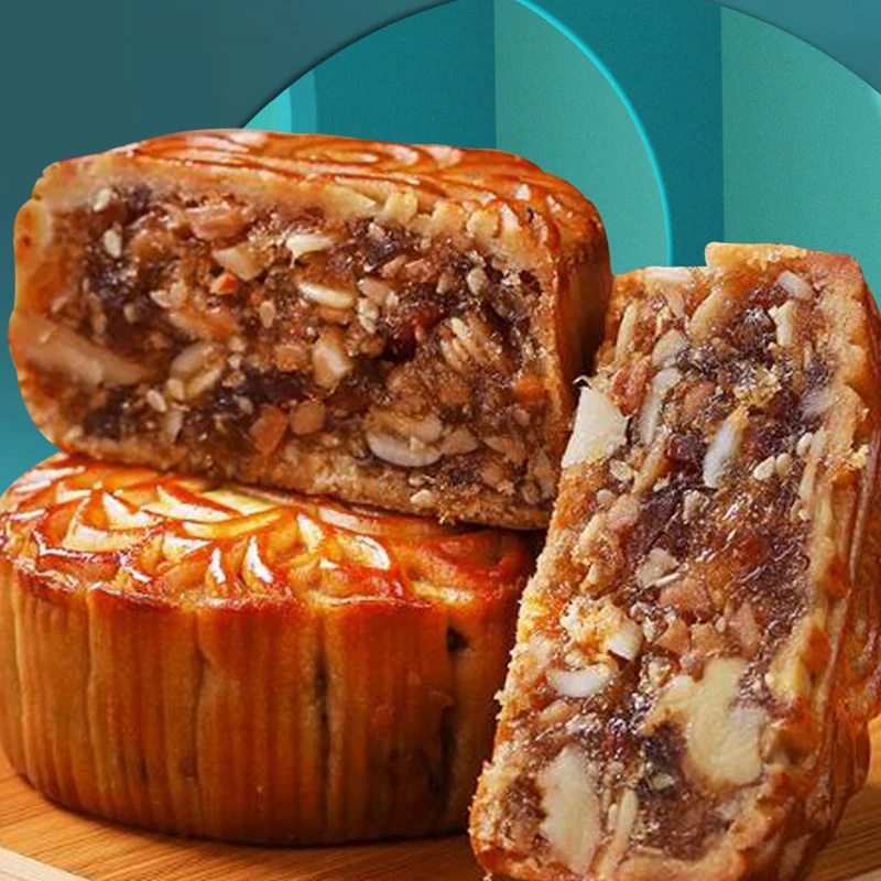 传统五仁月饼零食中秋月饼礼盒装精美包装五仁广式月饼批发糕点