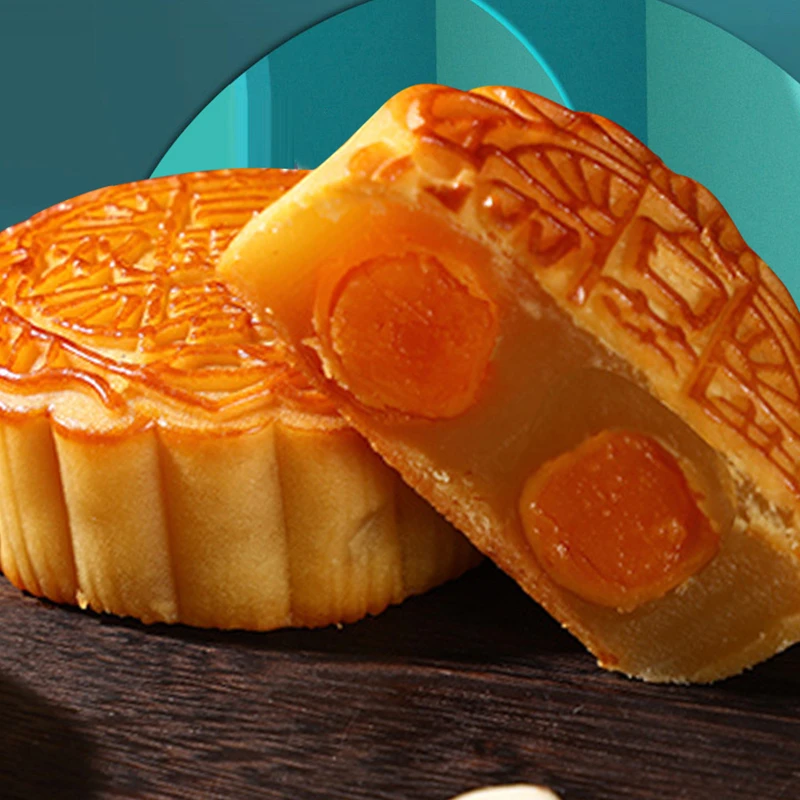 双黄白莲蓉+五仁月饼组合中秋月饼精美礼盒装广式月饼批发糕点