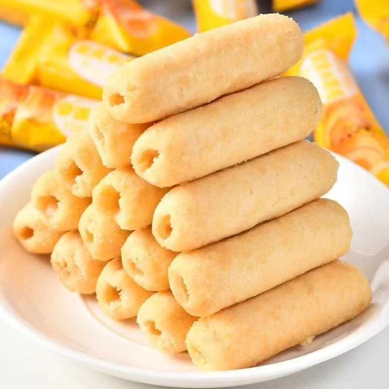 新款台湾米饼夹心米果卷棒酥糙咸蛋黄米卷儿童饼干休闲零食