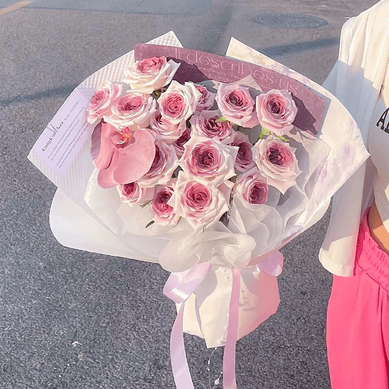 乌梅子酱曼塔玫瑰花束鲜花速递全国同城配送团购女友生日附近花店