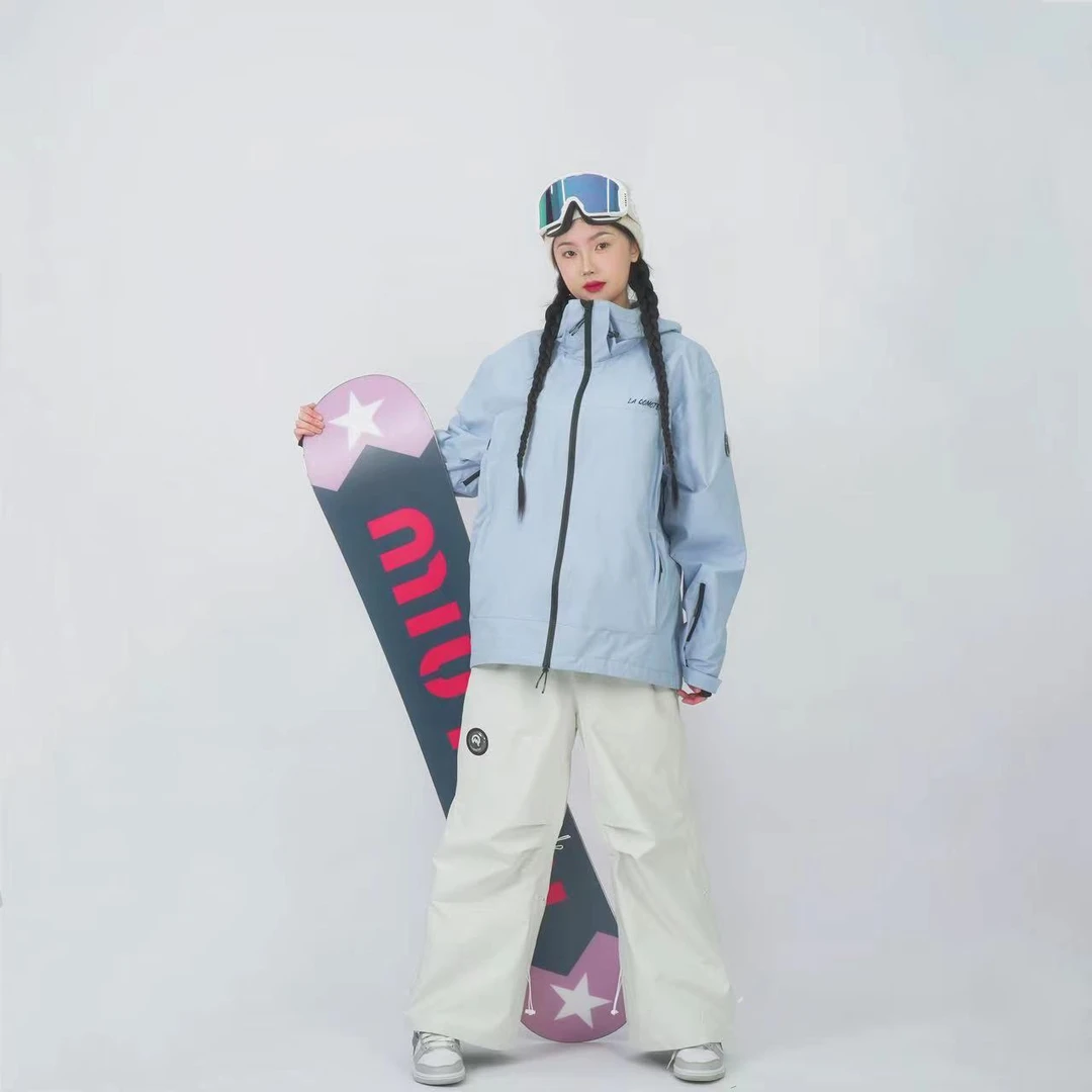 法国LA QOMOTEC【浅蓝色】滑雪服3L压胶防水保暖男女同款滑雪服