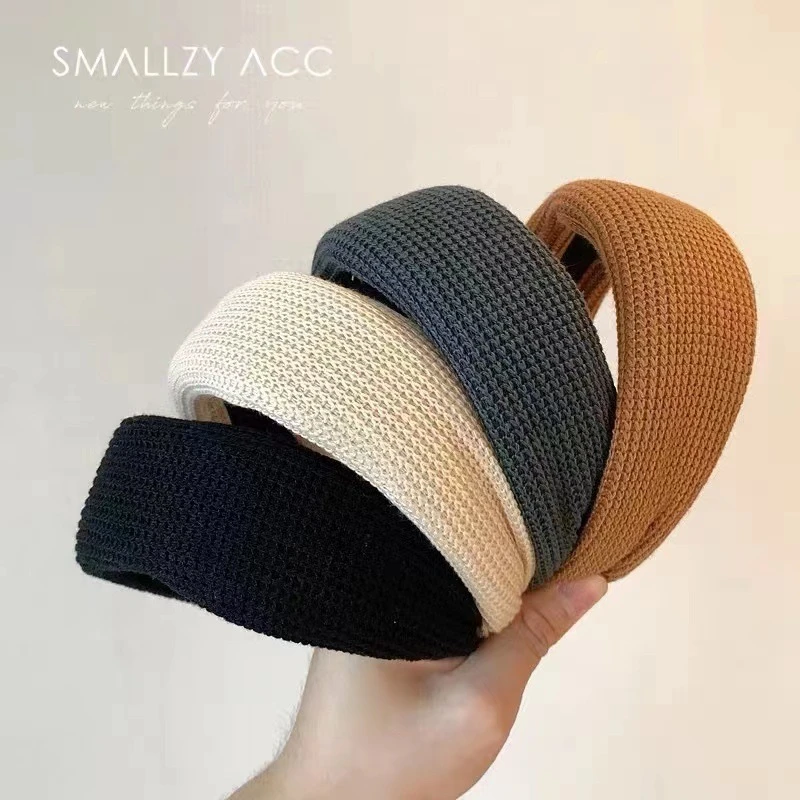 新款发箍复古纯色针织宽边头箍压发百搭气质简约大气