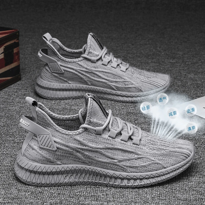 【防水飞织】2025夏季新款透气网面飞织鞋男士休闲鞋百搭运动鞋轻便