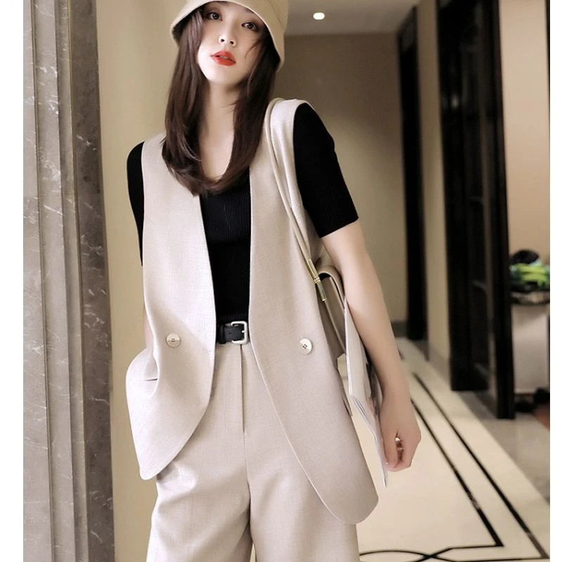 2023新款网红炸街两件套小个子洋气休闲职业马甲短裤西装套装女夏