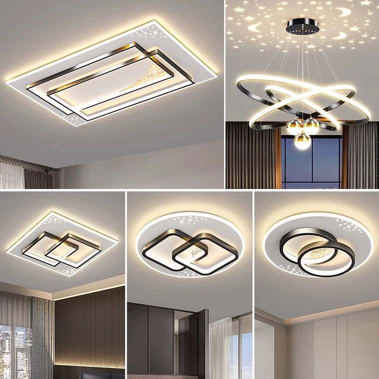 （套餐包安装）现代简约个性扣方吸顶灯客厅