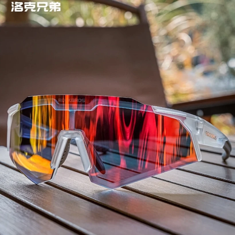 ROCKBROS/洛克兄弟骑行眼镜变色偏光近视男女防风自行车骑行眼镜